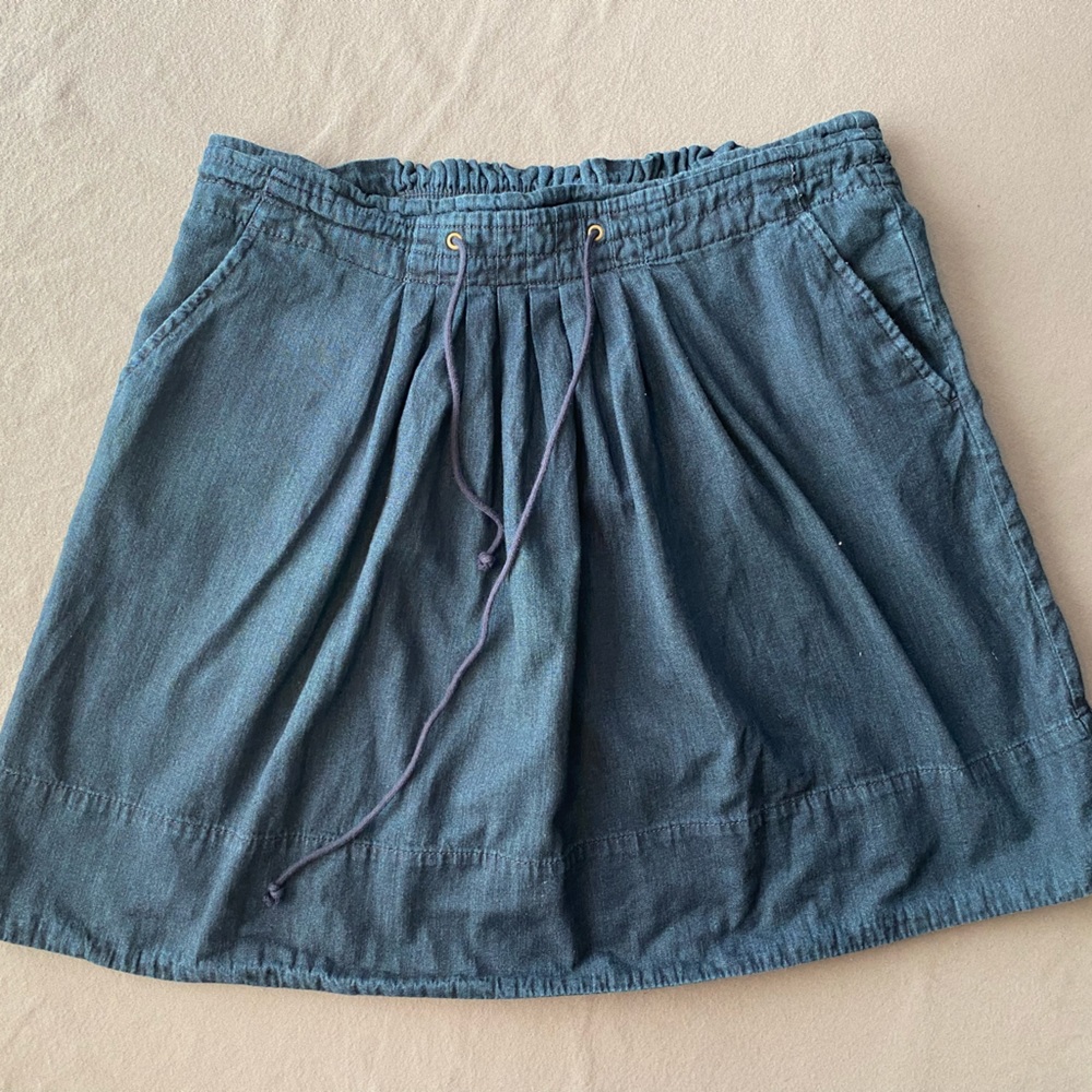 Blue denim skirt